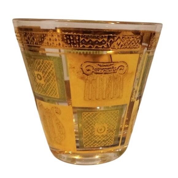3 VTG Georges Briard Green 22K Gold Celestial Rocks Tumbler Glasses Greco - Picture 3 of 12